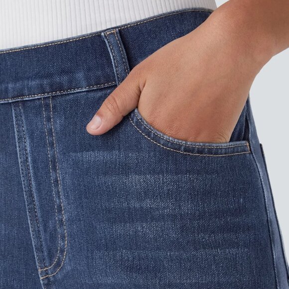 HALARA || Flex™ High Waisted Pockets Straight Leg Washed Casual Jeans Petite XS - Picture 3 of 3